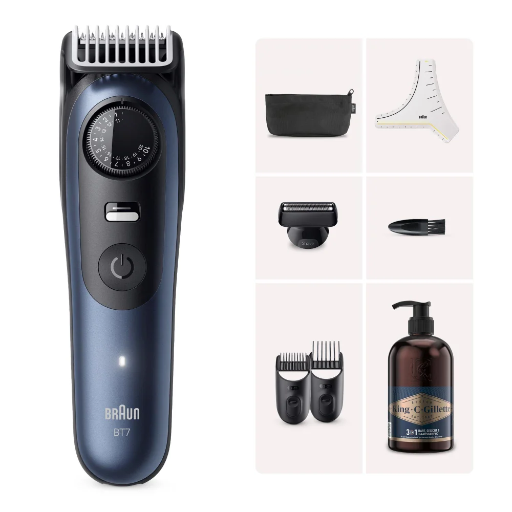 Braun Barttrimmer 7 BT7520 & King C. Gillette Bartshampoo 350 ml Bild 1