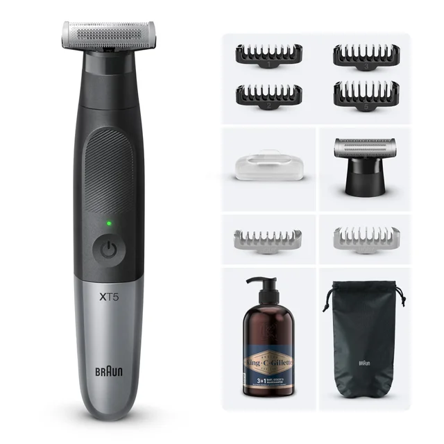 Braun Series X XT5200 Trimmer & King C. Gillette Bartshampoo 350 ML