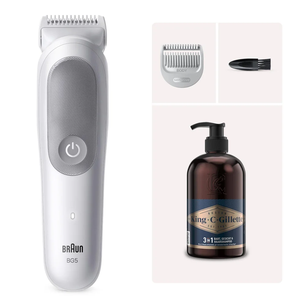 Braun Bundle: Series 5 Body Groomer BG5500 + King C. Gilette Bartshampoo 350ml Bild 1
