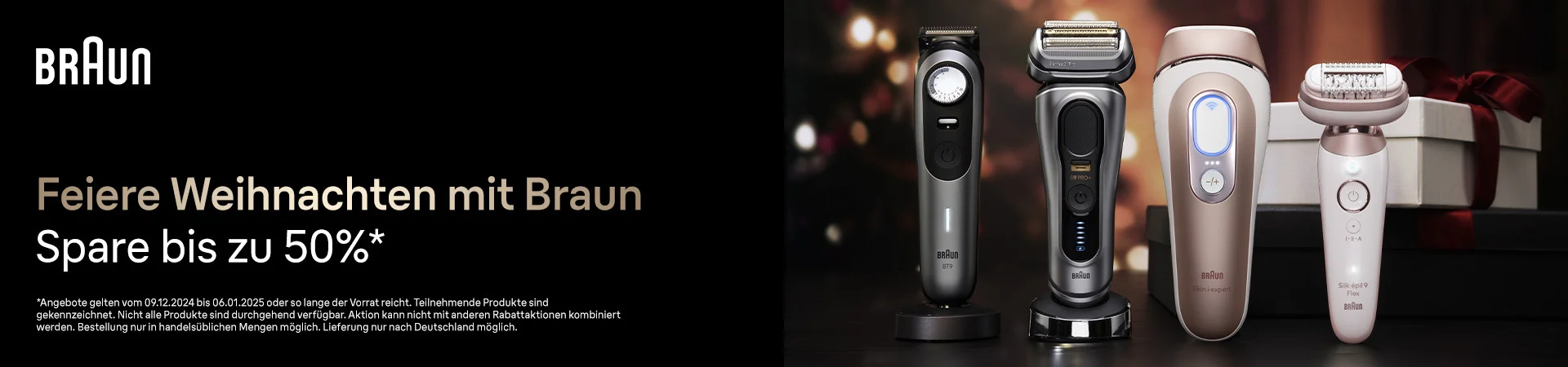 Feiere Weihnachten mit Braun - Spare bis zu 50%