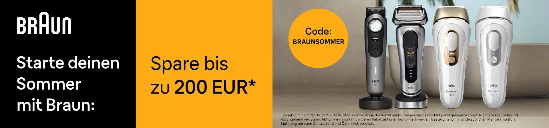 Infografik zeigt Braun-Produkte und das Sommer Sale