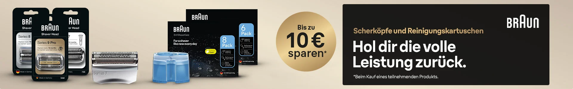 Scherteil und Reinigungskartuschen Cashback-Aktion