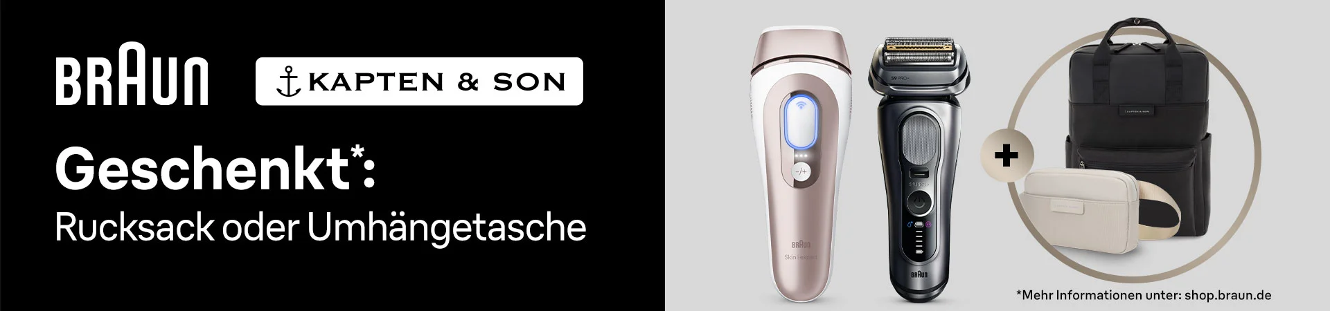 Braun x Kapten & Son. Geschenkt*: Rucksack oder Umhangetasche