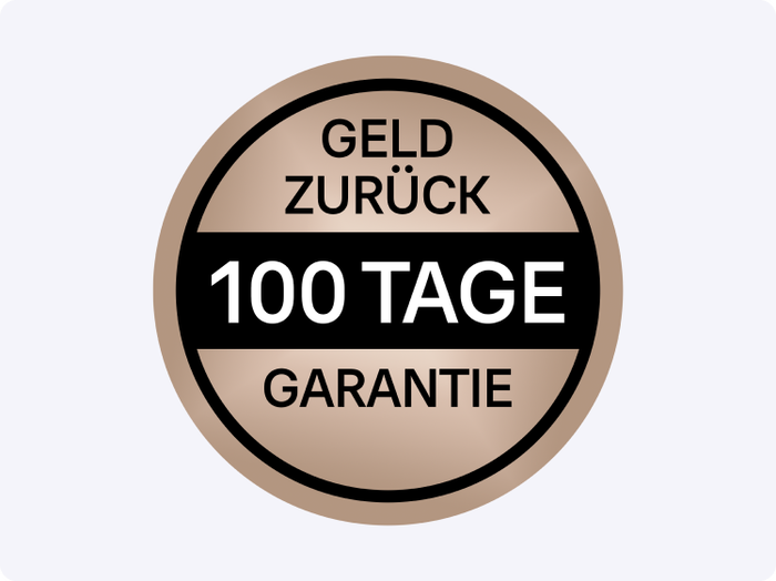 Symbol für 100 Tage Geld-zurück-Garantie